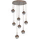Cabochon LED Burnished Bronze Pendant Chandelier Ceiling Light in Smoke, 2700K LED