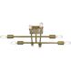 Script 8 Light 19 inch Satin Gold Flush Mount Ceiling Light