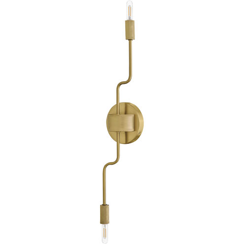 Austen 2 Light 5.25 inch Lacquered Brass Sconce Wall Light