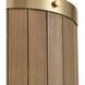 Wooden Barrel 2 Light 9 inch Satin Brass with Medium Oak Sconce Wall Light