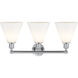 Berkshire 3 Light 26 inch Polished Chrome Bath Vanity Light Wall Light in Matte White