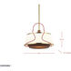 Desert Flyer 3 Light 16 inch Satin Brass with Medium Walnut Pendant Ceiling Light, Semi-Flush Convertible