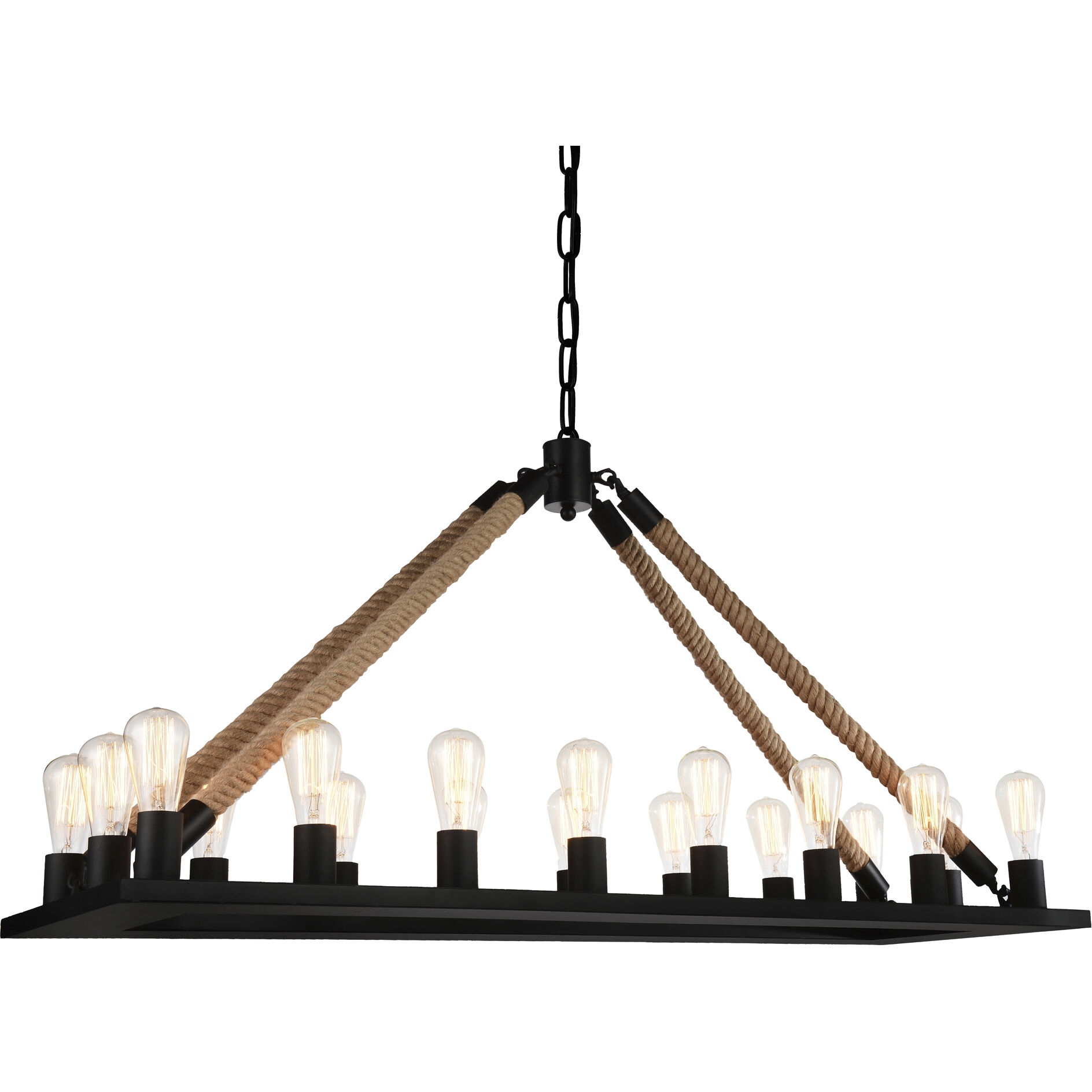 Ganges 18 Light 49 inch Black Island/Pool Table Light Ceiling Light