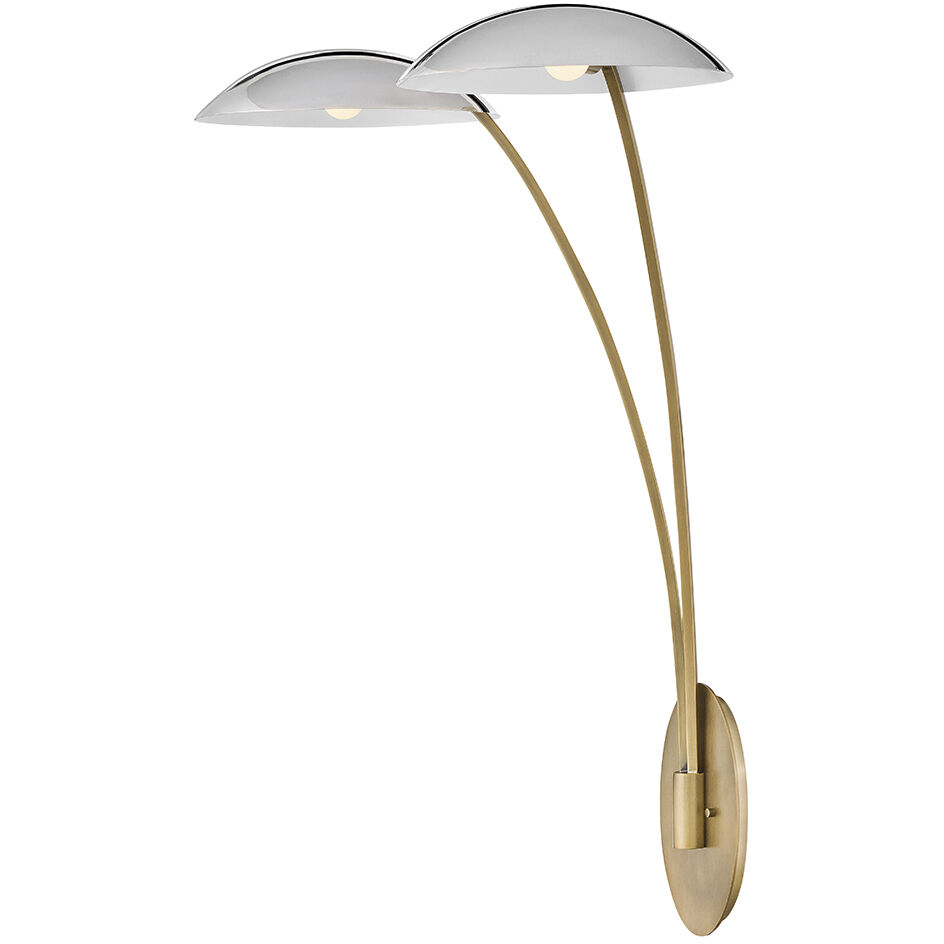 Glenn Sconce Wall Light in Heritage Brass with Chrome