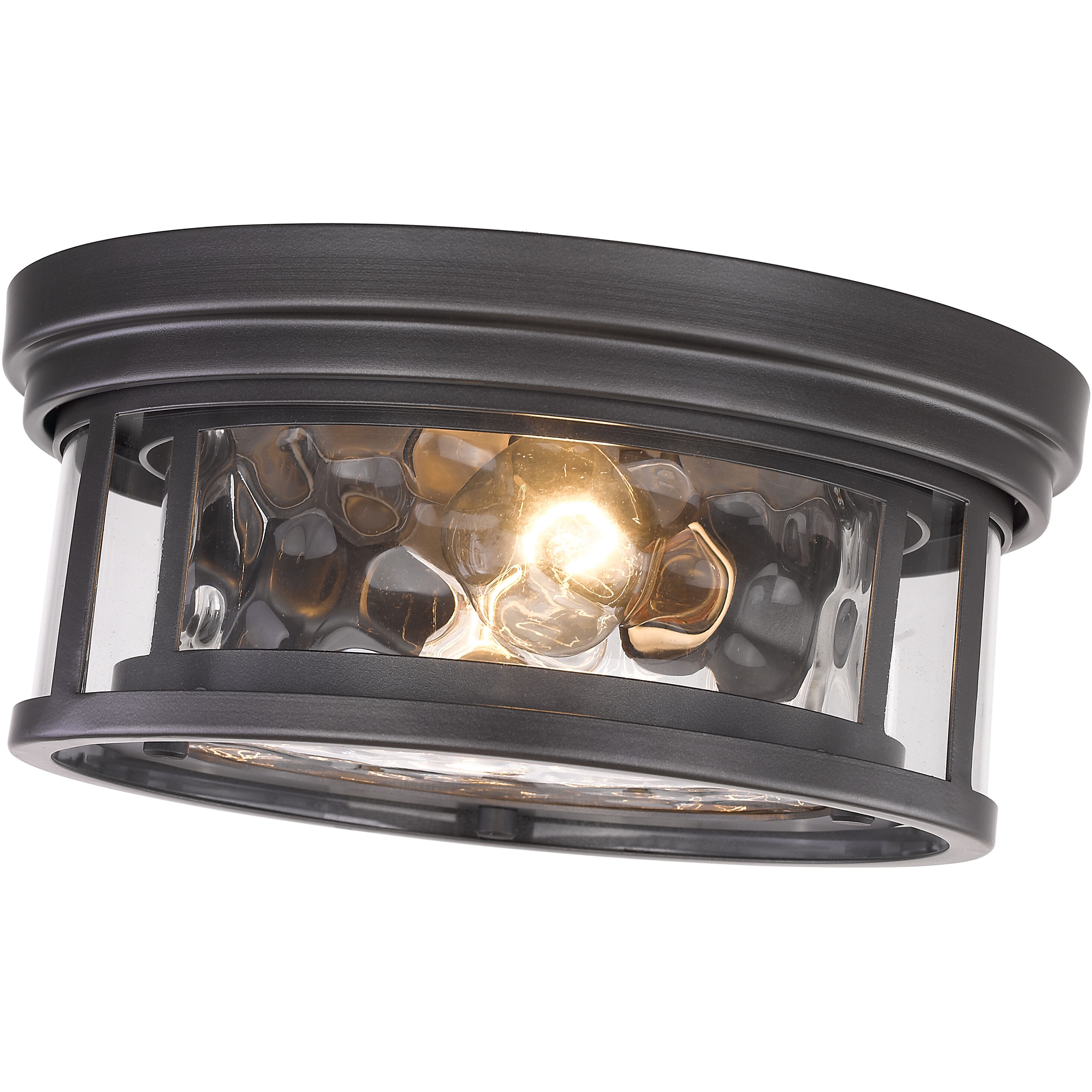 Clarion 2 Light 12 inch Bronze Flush Mount Ceiling Light