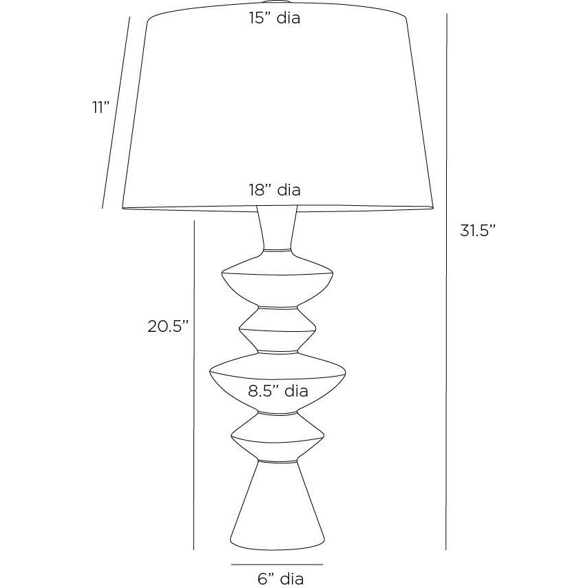 Jillian 150.00 watt Charcoal Table Lamp Portable Light