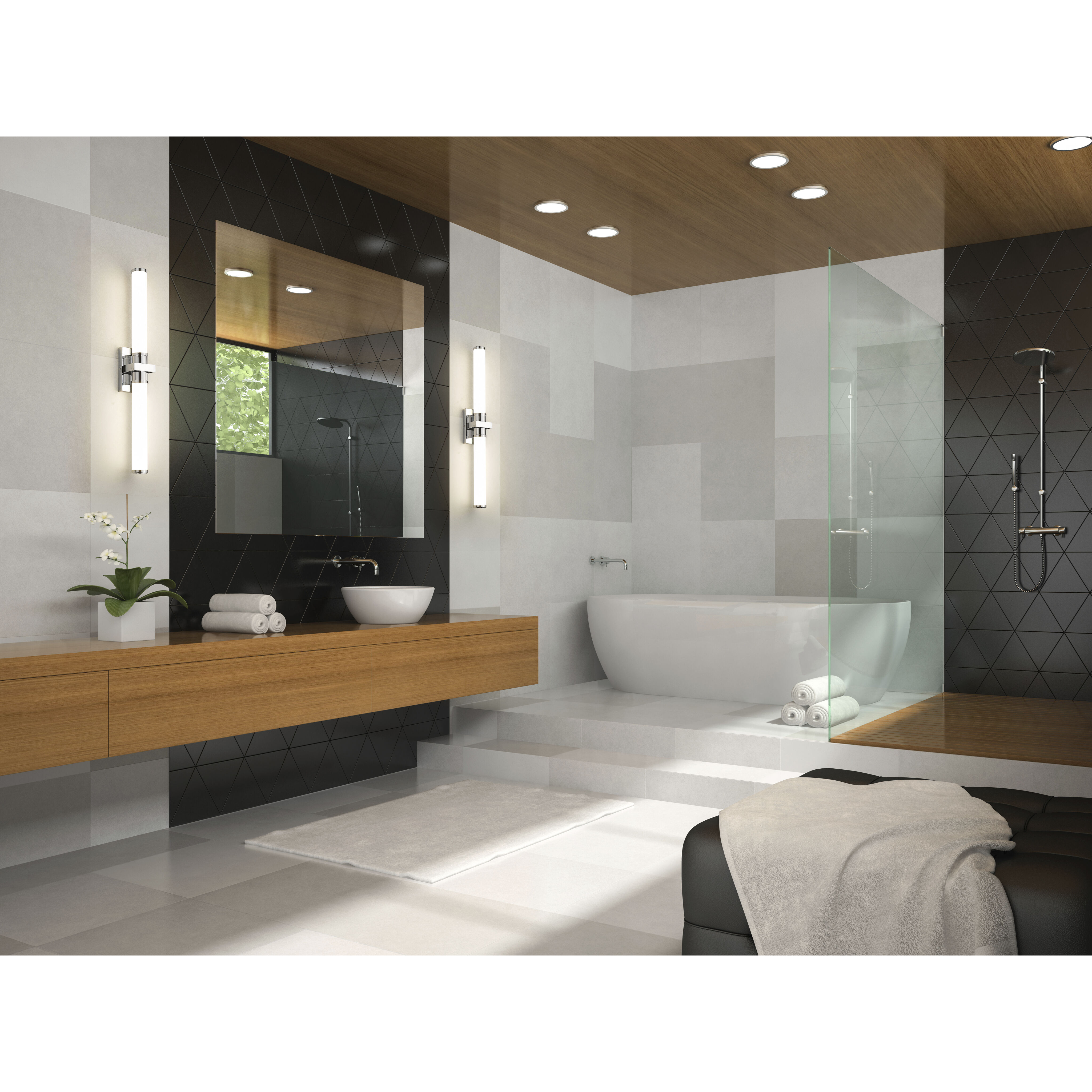 Idris LED 32.5 inch Chrome Bath Vanity Wall Light