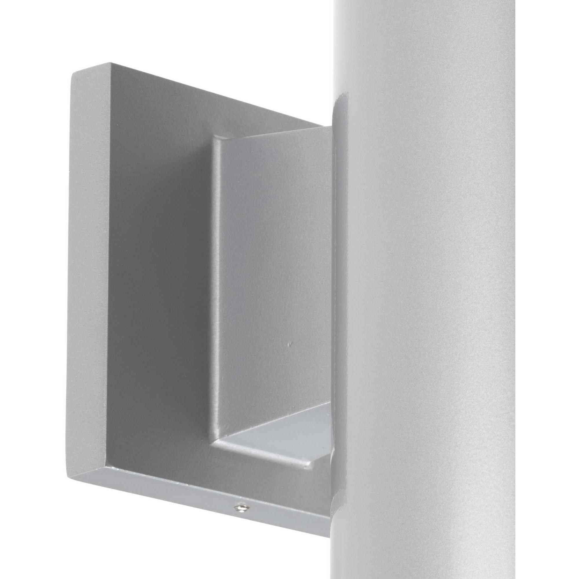 Cylinder Outdoor Wall Mount Up/Down Cylinder in Metallic Grey, LED Lamping, Progress LED