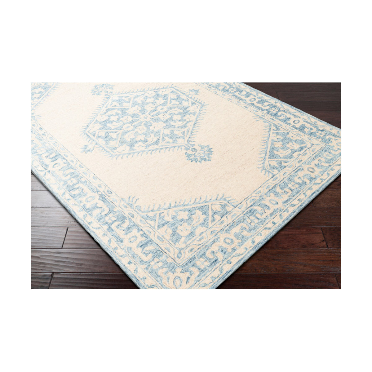 Ralph 90 X 60 inch Pale Blue/Beige/Sky Blue Rugs