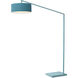 Stretch 87 inch 9 watt Turquoise Arc Floor Lamp Portable Light in Turquoise Linen