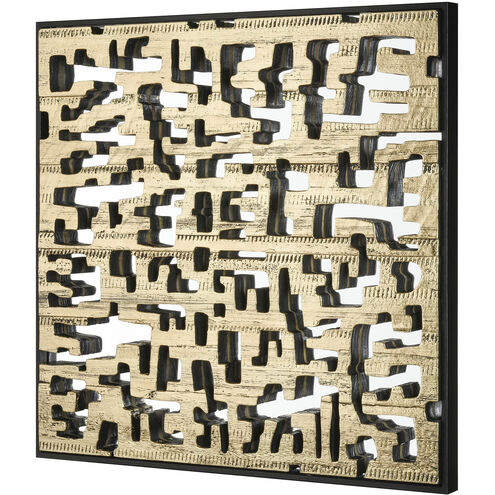 Mapped Gold with Black and Clear Dimensional Wall Art