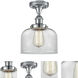 Bell 1 Light 6.5 inch Polished Chrome Semi-Flush Mount Ceiling Light