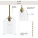 Ilia 1 Light 8 inch Brushed Gold Pendant Ceiling Light