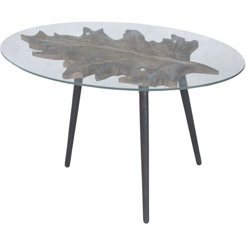 Carved Leaf Accent Table