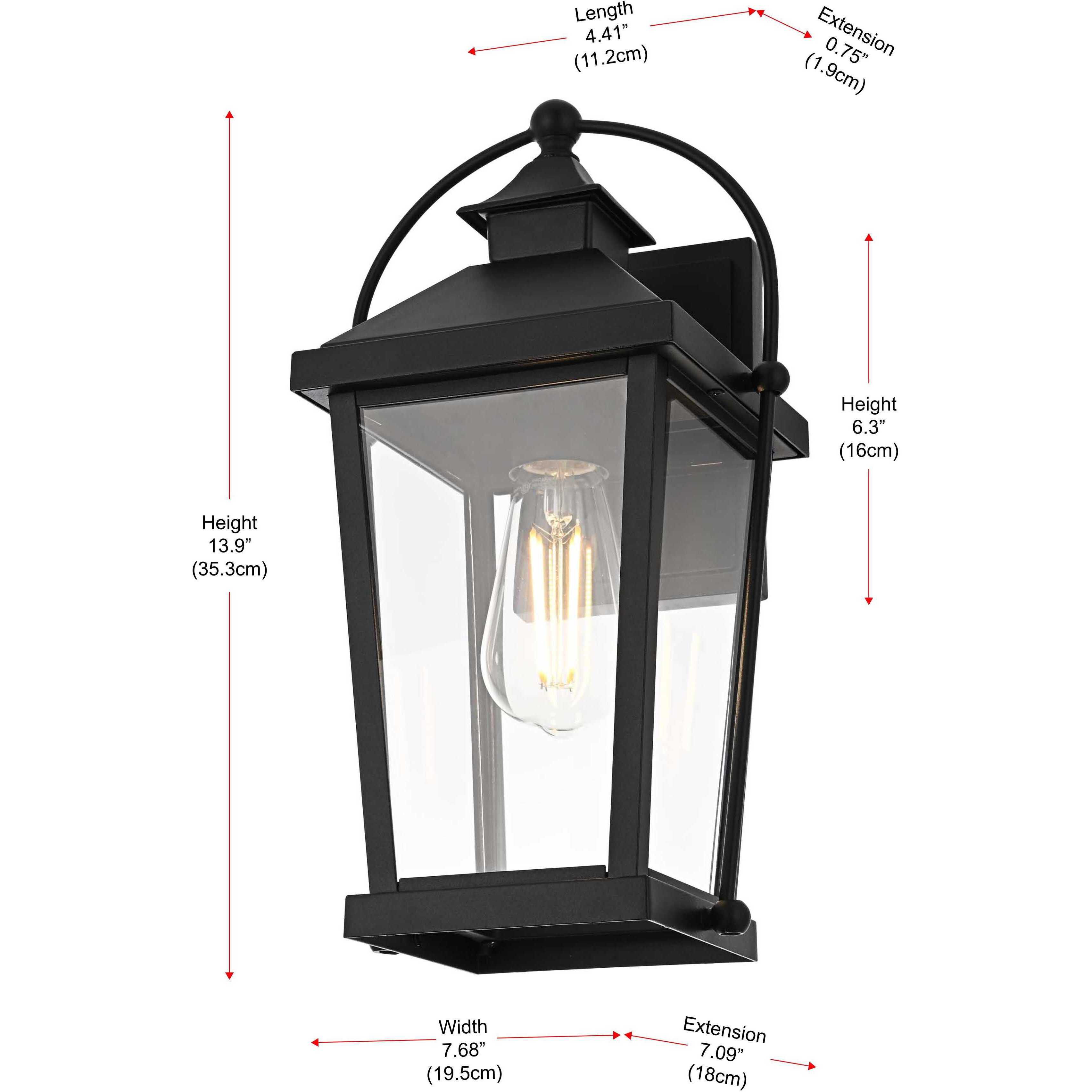 Luz 1 Light 14 inch Black Outdoor Wall Sconce