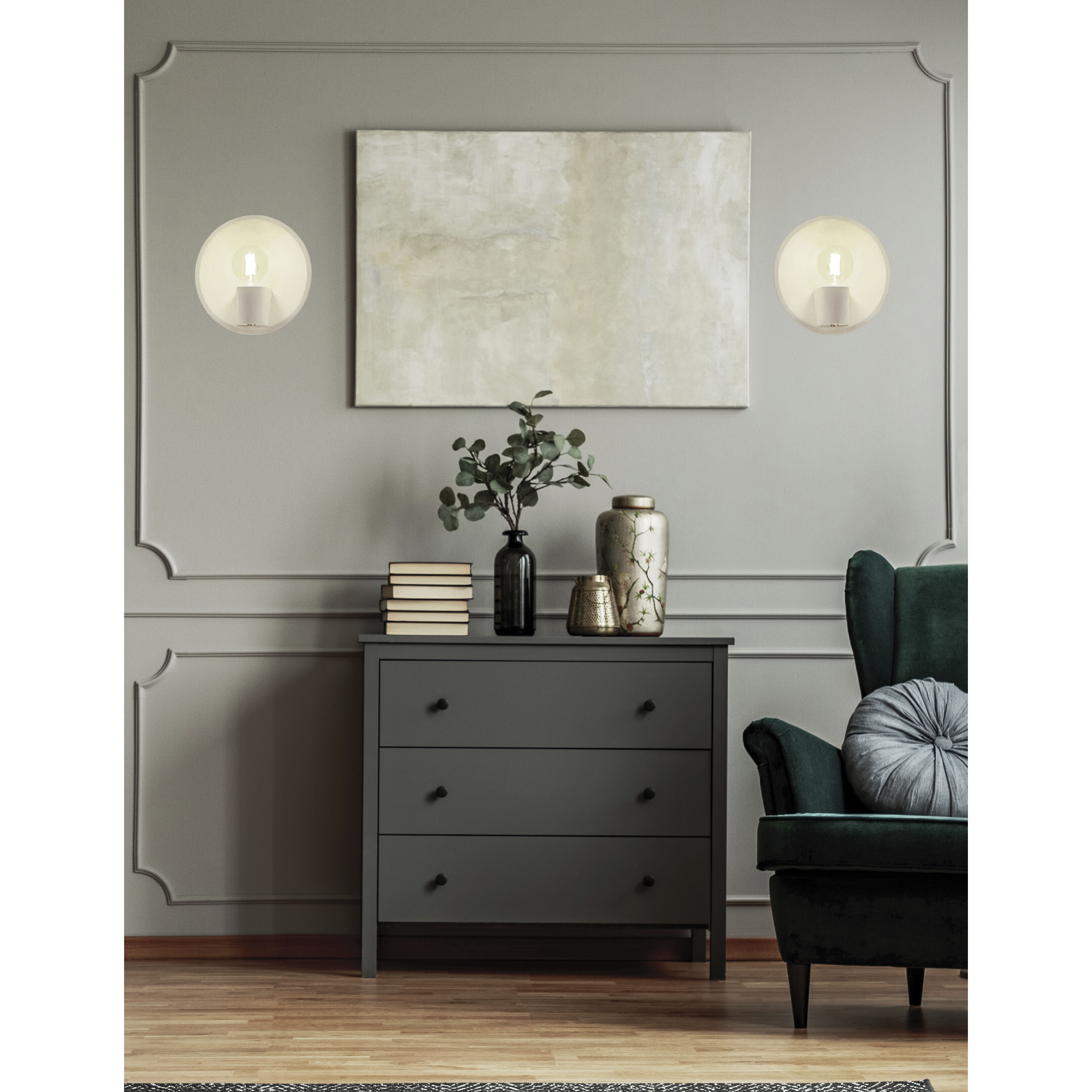 Ambiance Collection 1 Light Midnight Sky and Matte White with Polished Brass Wall Sconce Wall Light