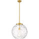 Ballston Athens Water Glass 1 Light 16 inch Satin Gold Pendant Ceiling Light