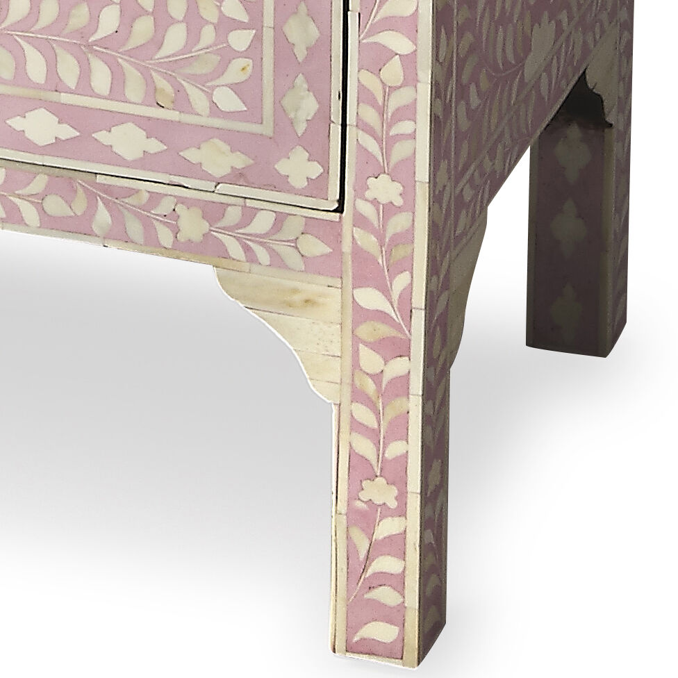 Vivienne Pink Bone Inlay Accent Chest in Pink