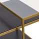 Carrick 26 X 24 inch Dark Brown with Brass and Clear Nesting Table, Set of 2
