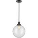 Edison Beacon 1 Light 12 inch Matte Black Mini Pendant Ceiling Light