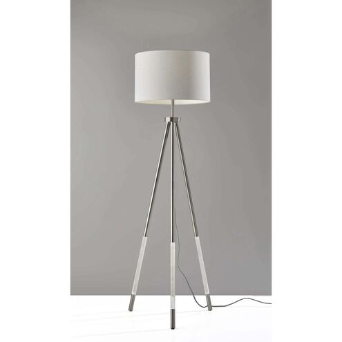Della 59 inch 150.00 watt Brushed Steel with Clear Acrylic Light Up Legs Floor Lamp Portable Light, with Night Light 