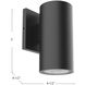 Nordic LED 7 inch Black Exterior Wall Sconce