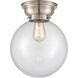Aditi X-Large Beacon LED 10 inch Brushed Satin Nickel Flush Mount Ceiling Light in Clear Glass, Aditi