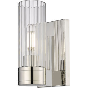 Empire 1 Light 3.13 inch Polished Nickel Sconce Wall Light in Clear Glass