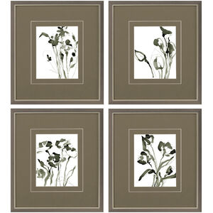 Florals Green and Black and White Framed Art