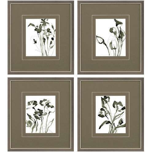 Florals Green and Black and White Framed Art