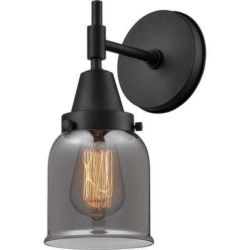 Caden LED 5 inch Matte Black Sconce Wall Light in Plated Smoke Glass