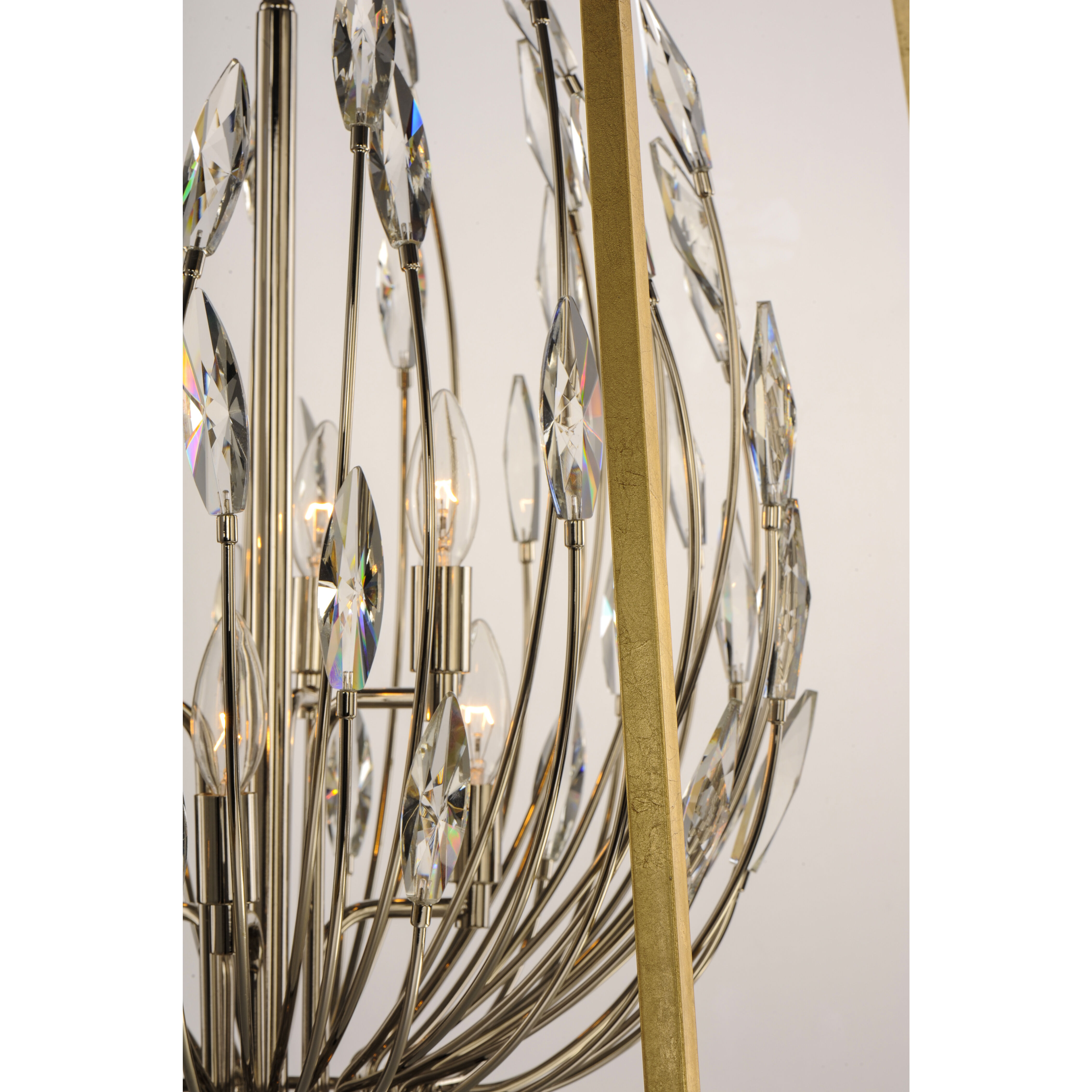 Bouquet 6 Light 24.5 inch Polished Nickel/Gold Leaf Multi-Light Pendant Ceiling Light