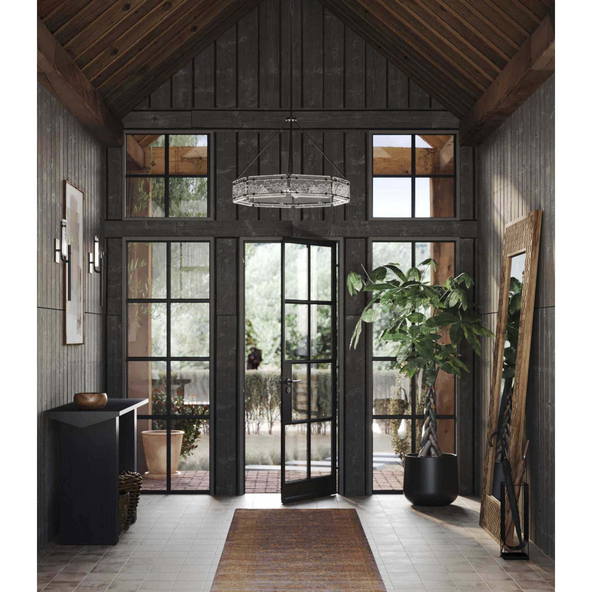 Rivera 6 Light 30 inch Matte Black Chandelier Ceiling Light, Design Series