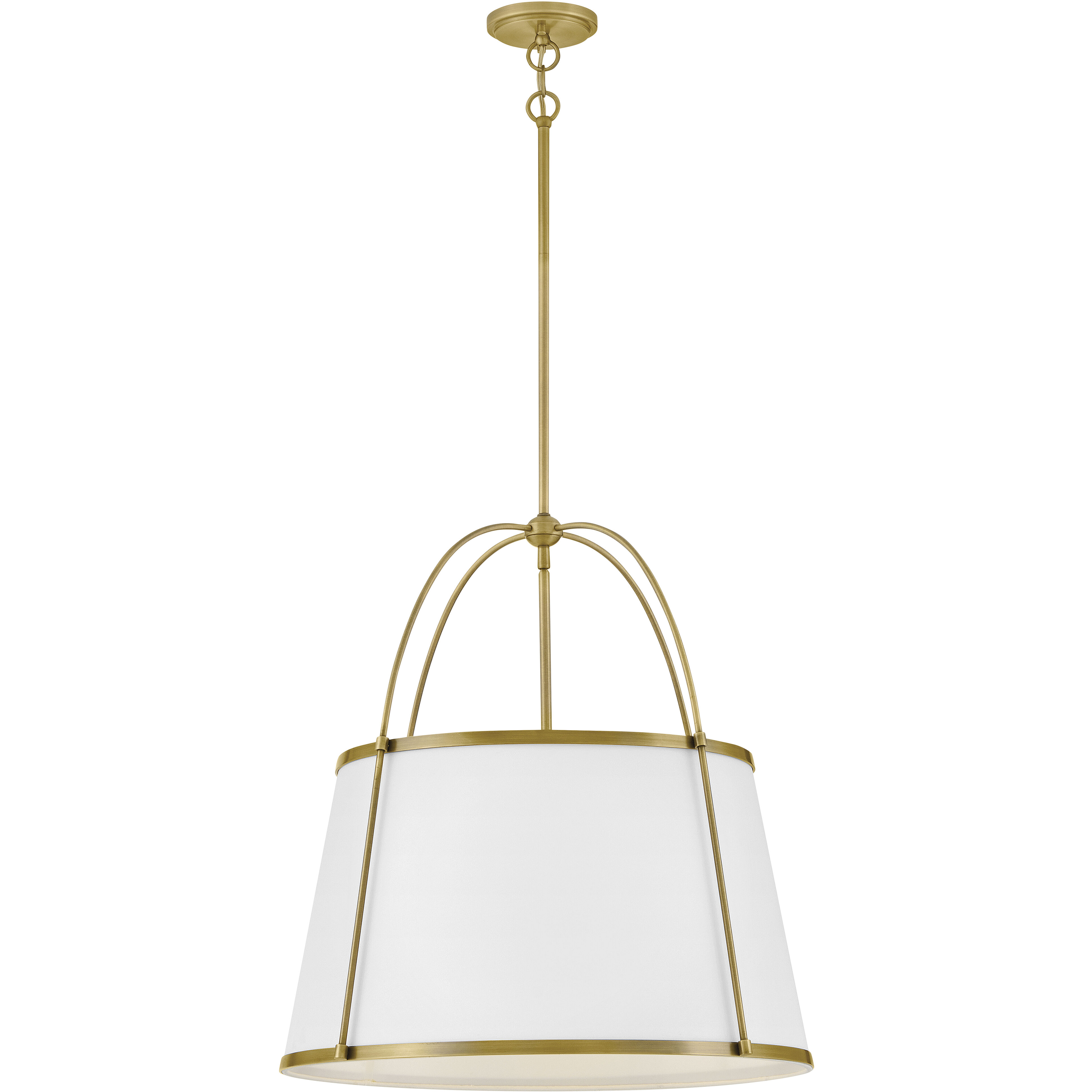 Clarke 4 Light 24.5 inch Lacquered Dark Brass Chandelier Ceiling Light in Lacquered Dark Brass with Off White
