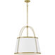 Clarke 4 Light 24.5 inch Lacquered Dark Brass Chandelier Ceiling Light in Lacquered Dark Brass with Off White