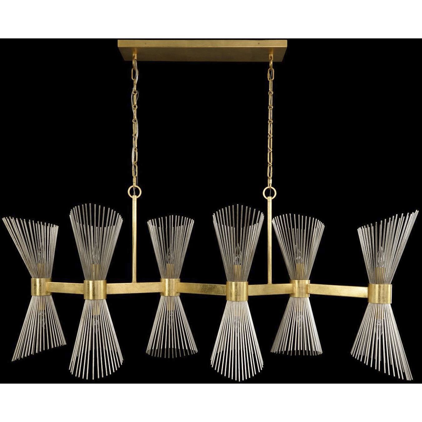 Bonheur 12 Light 24 inch Gold Leaf and Silver Leaf Chandelier Ceiling Light