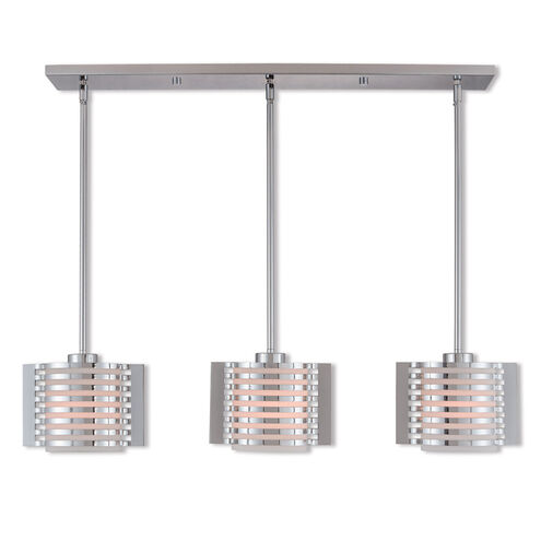 Hilliard 3 Light 37 inch Polished Chrome Linear Chandelier Ceiling Light
