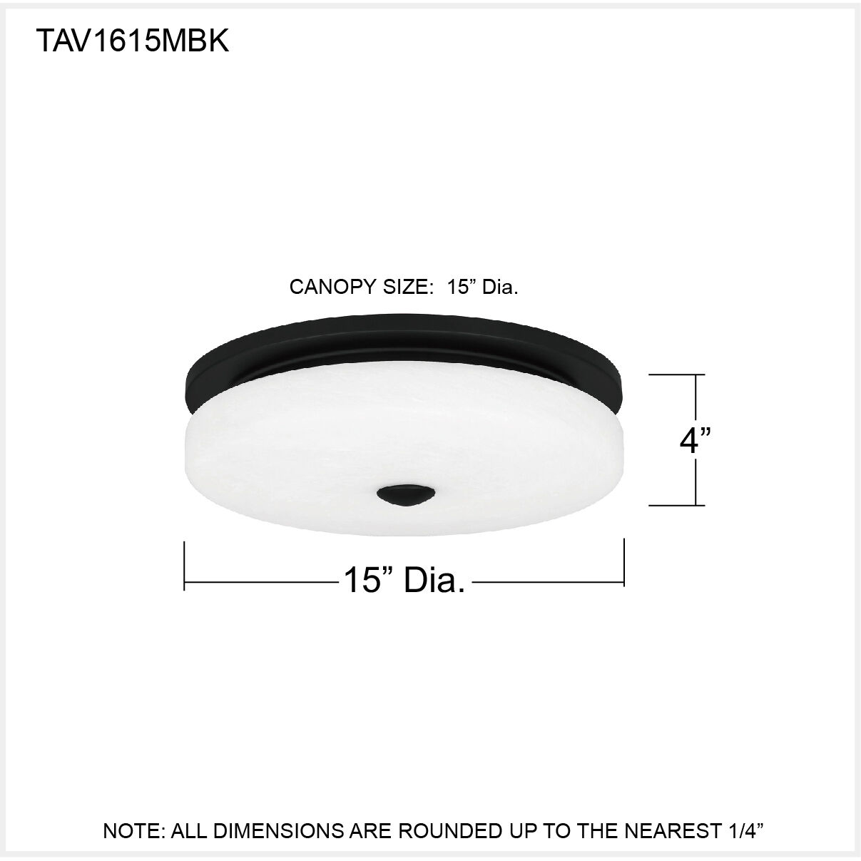 Tavani 15 inch Matte Black Flush Mount Ceiling Light