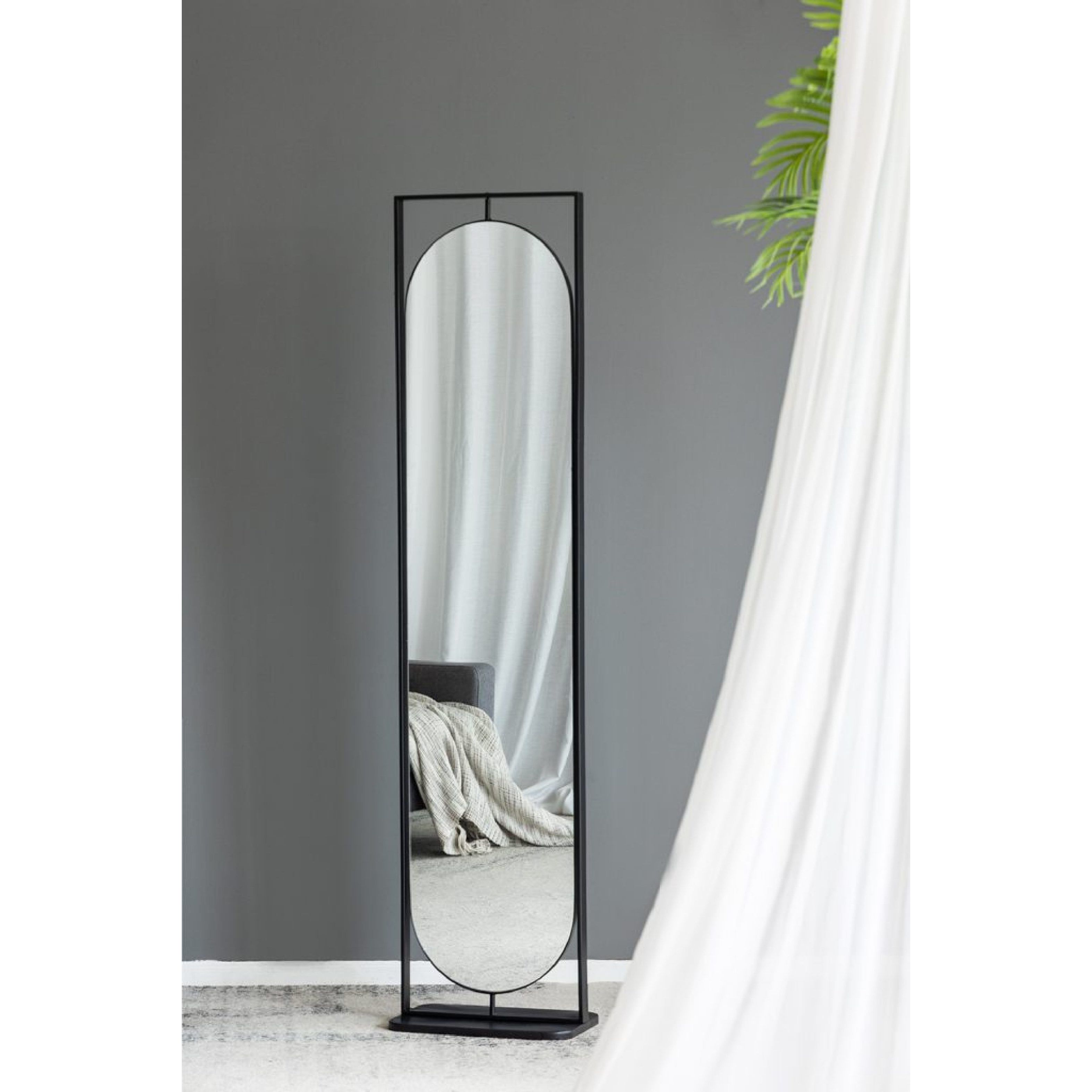 Full 77.8 X 18.1 inch Black Mirror