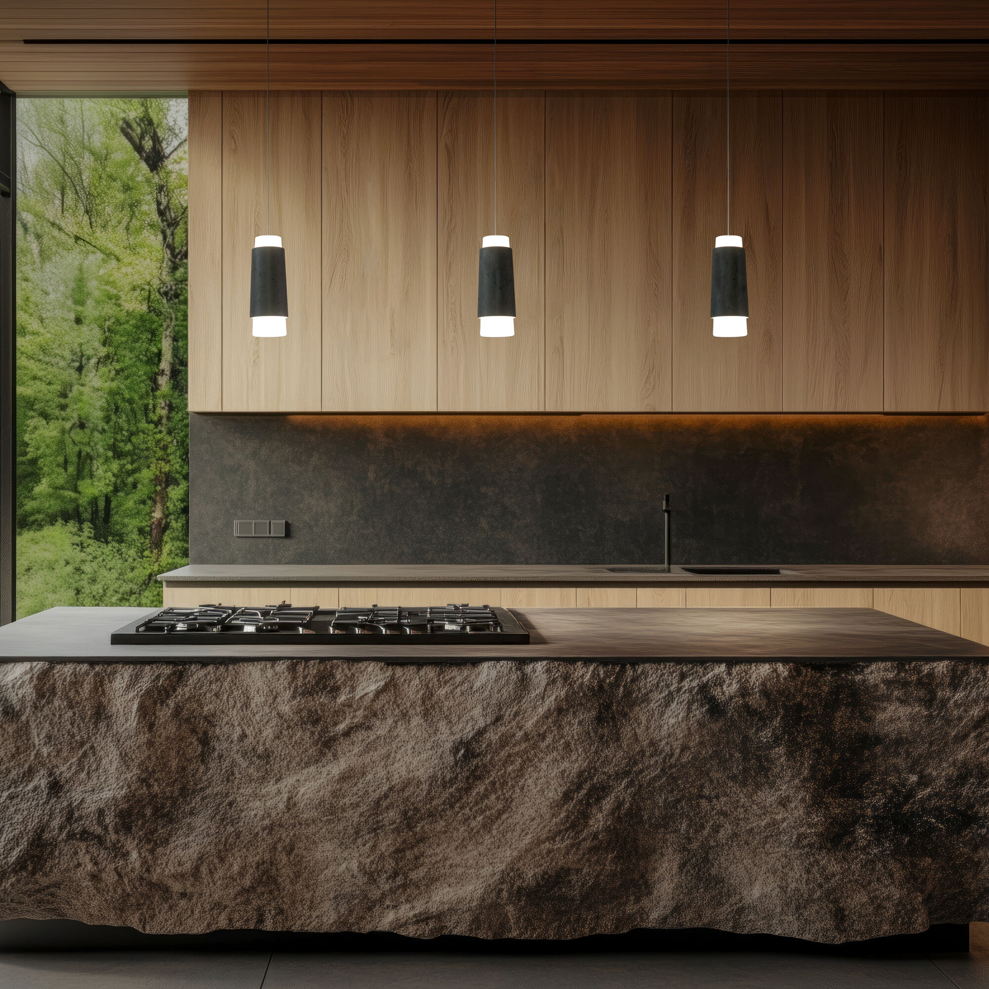 Chauncey LED 5.13 inch Bassalt Stone and Black Indoor Hanging Lighting Ceiling Light in 2700K