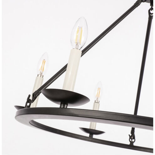 Maine 6 Light 36 inch Black Chandelier Ceiling Light