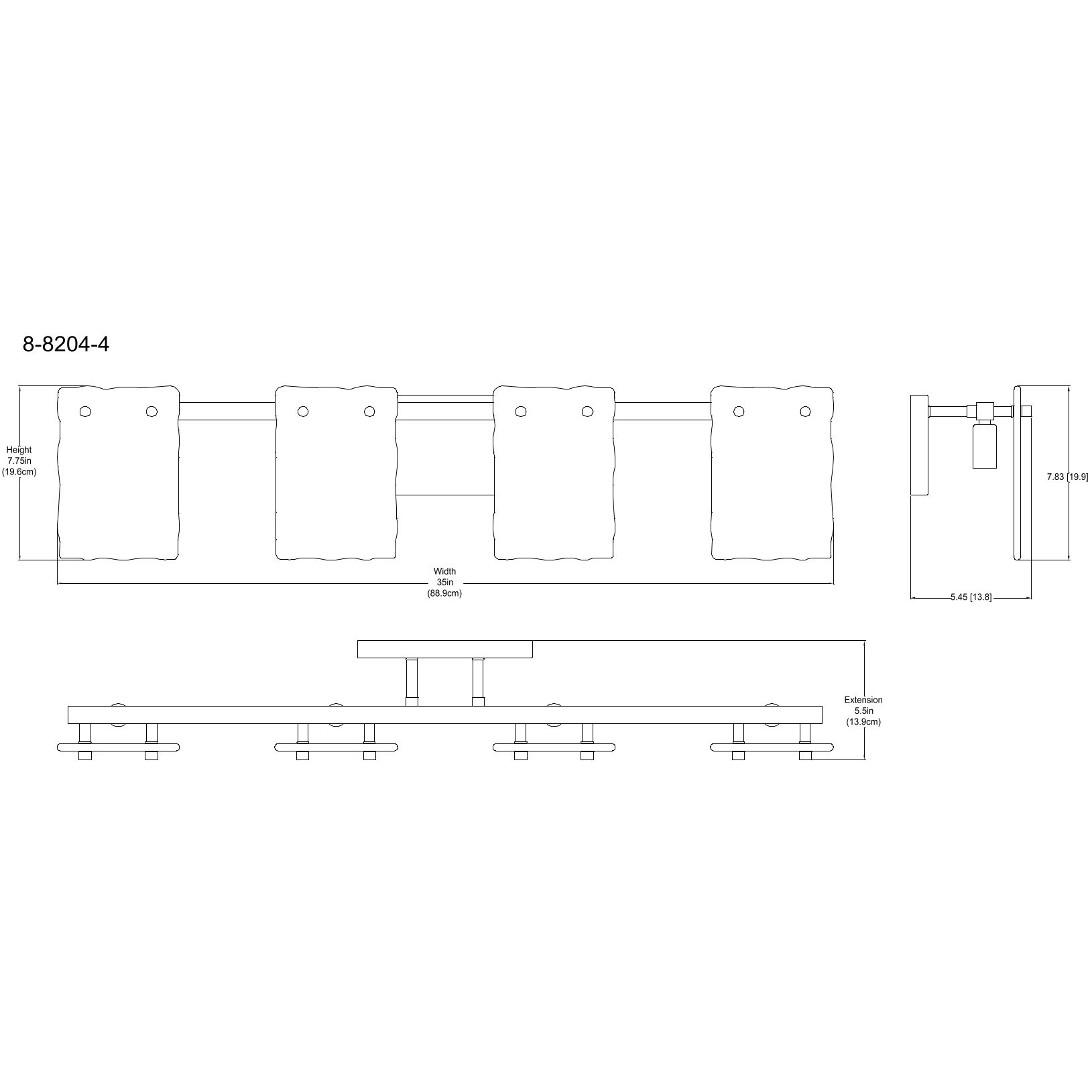 Genry 4 Light 35 inch Polished Nickel Bathroom Vanity Light Wall Light