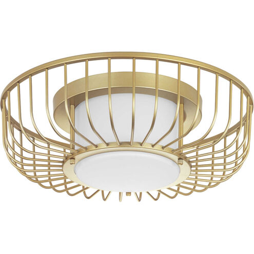 Finesse LED 15 inch Vintage Gold Flush Mount Ceiling Light