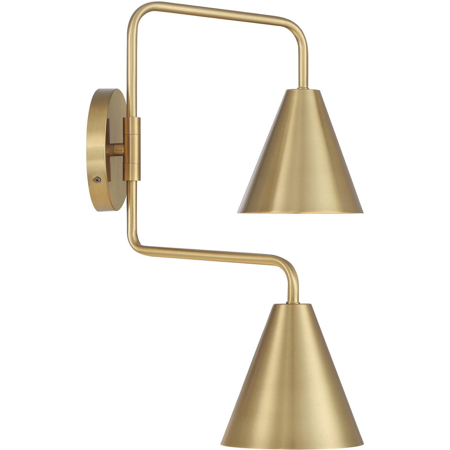 Modern 60.00 watt Natural Brass Adjustable Wall Sconce Wall Light