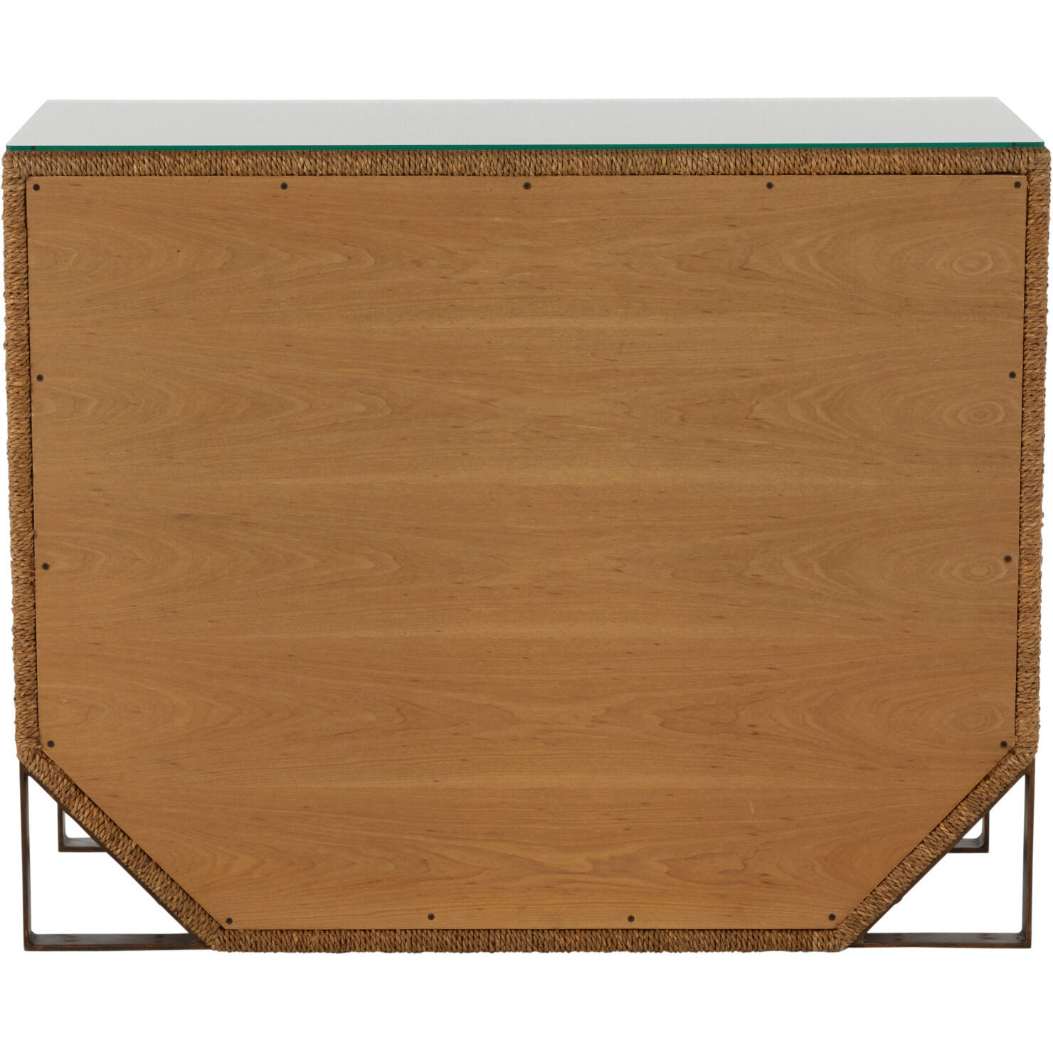 Chase Natural Seagrass / Antique Bronze Metal / Tempered Glass Chest