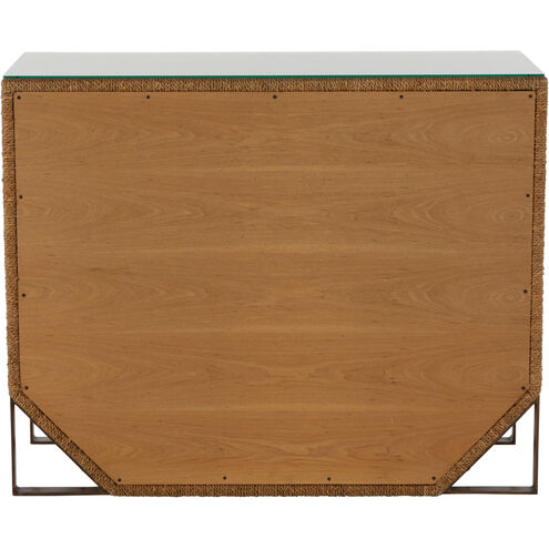 Chase Natural Seagrass / Antique Bronze Metal / Tempered Glass Chest