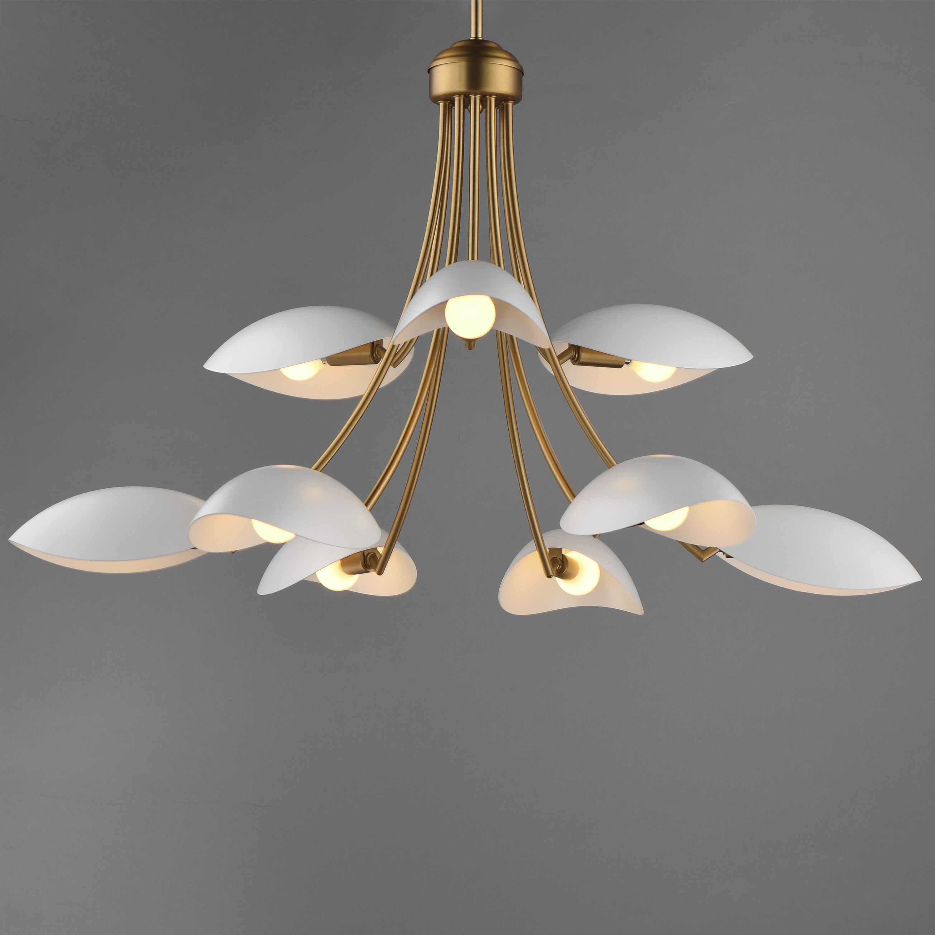 Maris 9 Light 33.5 inch White and Natural Aged Brass Multi-Tier Chandelier Ceiling Light