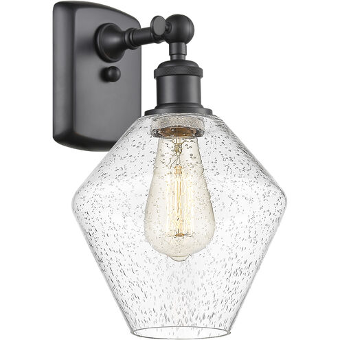 Ballston Cindyrella 1 Light 8 inch Matte Black Sconce Wall Light in Incandescent, Seedy Glass