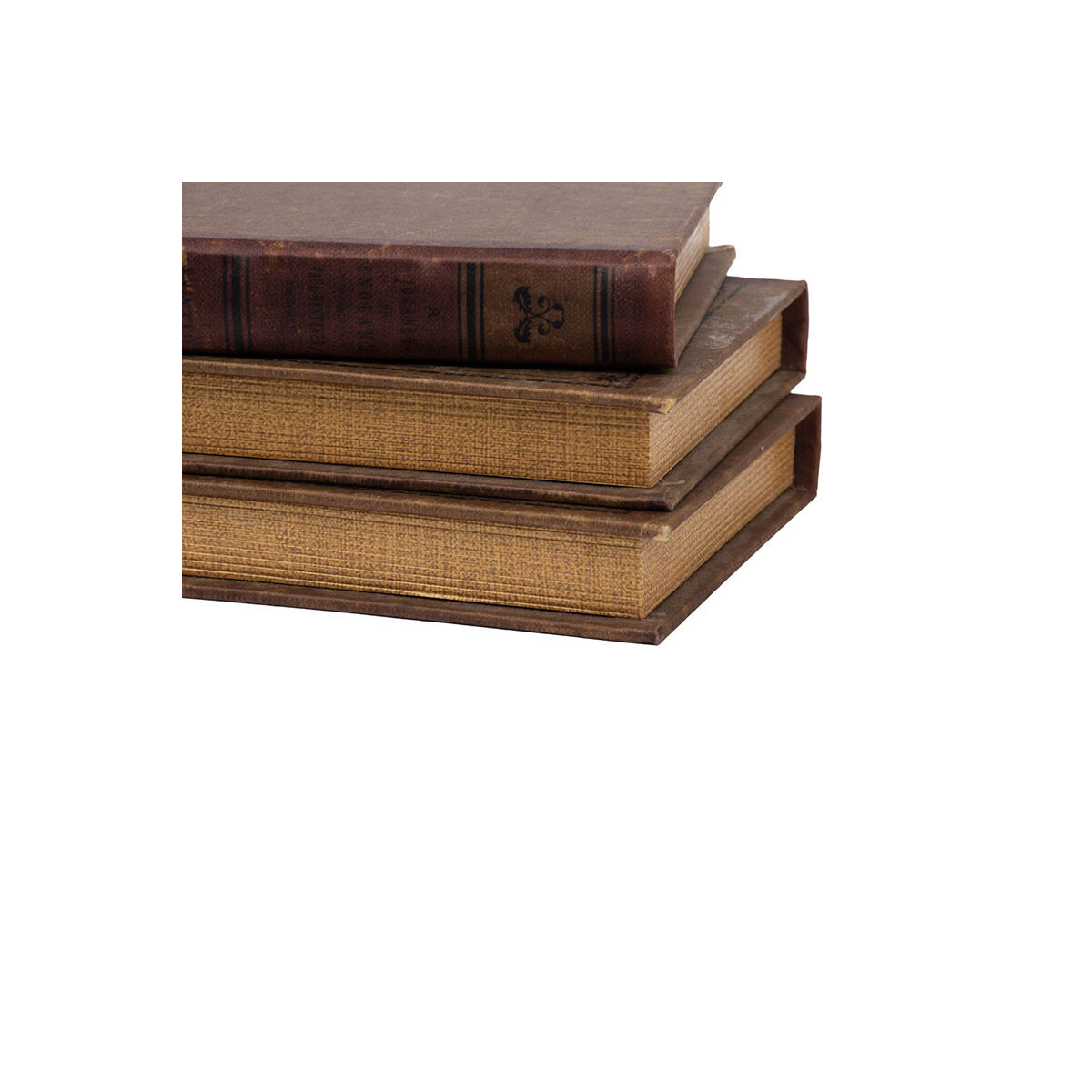 Anita 5.5 X 1.5 inch Brown Book Box, Set of 4
