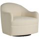Delfino Oxford White and Blackened Iron Swivel Chair